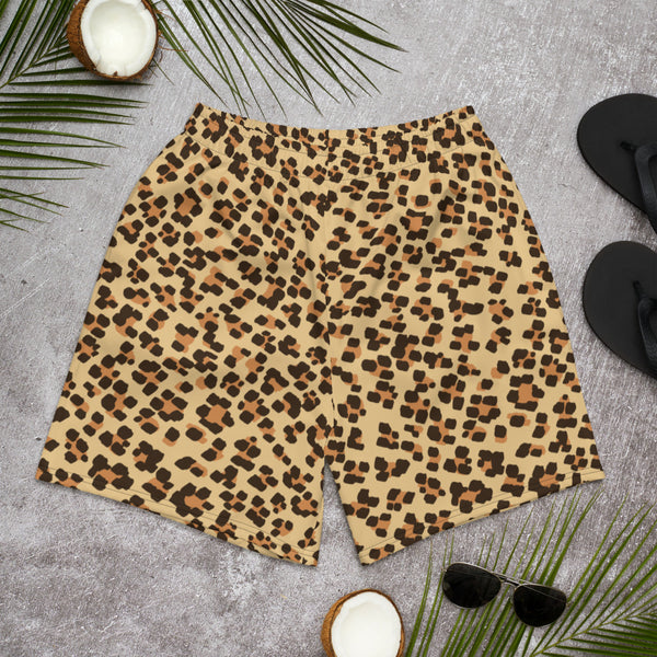 Men's Athletic Long Shorts "Leopard Print"